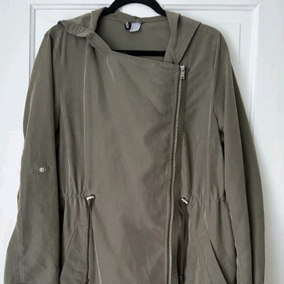 Divided H&M olive green oversized hooded Utility Gorpcore lightweight jacket 8 - Picture 2 of 14